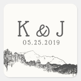 ⎥ Monogramm-Aufkleber Quadratischer Aufkleber