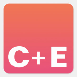 Monogramm-Aufkleber Quadratischer Aufkleber