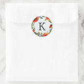 Monogramm-Aufkleber Runder Aufkleber (Tasche)