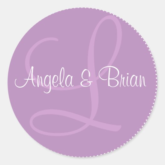 Monogramm-Aufkleber Runder Aufkleber (Vorderseite)