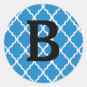 Monogramm-Aufkleber Runder Aufkleber