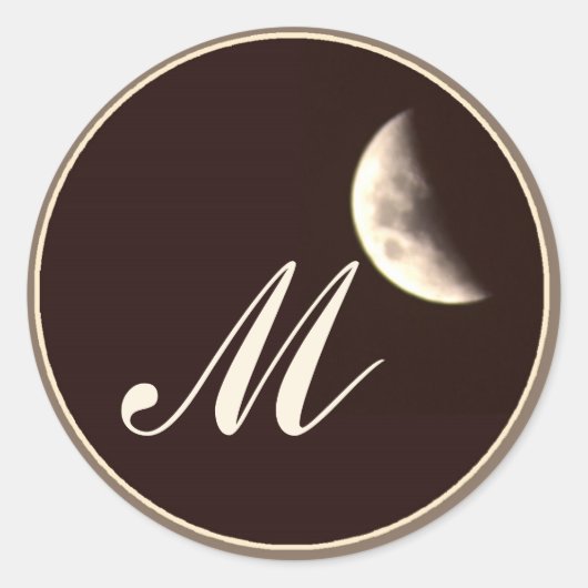 Monogramm-Aufkleber Runder Aufkleber (Vorderseite)