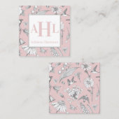Monogramm-Aufruhekarte, Monogramm-Aufkleberkarten Quadratische Visitenkarte (Vorne/Hinten)