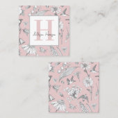 Monogramm-Aufruhekarte, Monogramm-Aufkleberkarten Quadratische Visitenkarte (Vorne/Hinten)