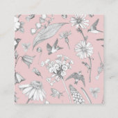 Monogramm-Aufruhekarte, Monogramm-Aufkleberkarten Quadratische Visitenkarte (Rückseite)