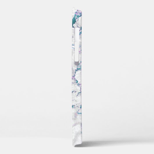 Monogramm aus Aquamarin rosa Silbermor Case-Mate iPhone Hülle (Rückseite / Links)