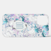Monogramm aus Aquamarin rosa Silbermor Case-Mate iPhone Hülle (Rückseite (Horizontal))
