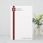 Monogramm aus beruflichem Rot, Schwarzweiß und Str Briefpapier (Stehend Vorderseite)