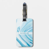 Monogramm aus blauem Marmor Gepäckanhänger (Rückseite vertikal)