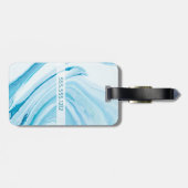 Monogramm aus blauem Marmor Gepäckanhänger (Rückseite horizontal)
