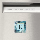 Monogramm aus blauem und goldglattem Marmor Magnet (In Situ (Geschirrspüler))