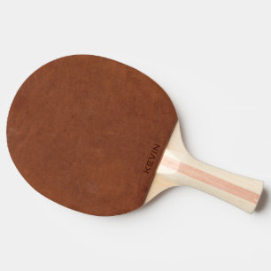 Monogramm aus braunem Leder Tischtennis Schläger