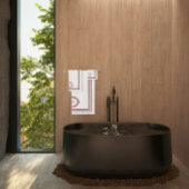 Monogramm aus Burgund in Blumenovalen mit Rechteck Badhandtuch Set