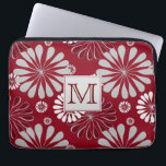 Monogramm aus Burgund und Grauflor Laptopschutzhülle<br><div class="desc">Modernes,  dekoratives Bordeaux- und Graumuster.</div>