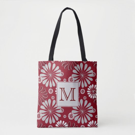 Monogramm aus Burgund und Grauflor Tasche (Vorderseite)