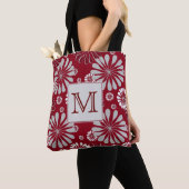 Monogramm aus Burgund und Grauflor Tasche (Von Nahem)