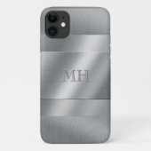 Monogramm aus cool gebürstetem Metall Case-Mate iPhone Hülle (Rückseite)