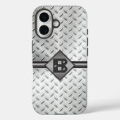 Monogramm aus Diamantblech Case-Mate iPhone Hülle (Rückseite)
