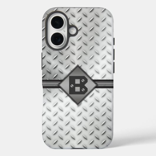 Monogramm aus Diamantblech Case-Mate iPhone Hülle (Rückseite)