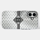 Monogramm aus Diamantblech Case-Mate iPhone Hülle (Rückseite (Horizontal))