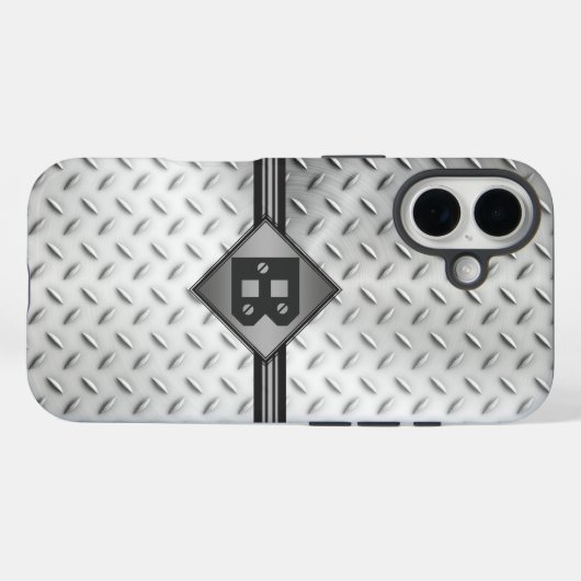 Monogramm aus Diamantblech Case-Mate iPhone Hülle (Rückseite (Horizontal))