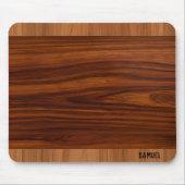 Monogramm aus dunkelbraunem Holz Mousepad (Vorne)