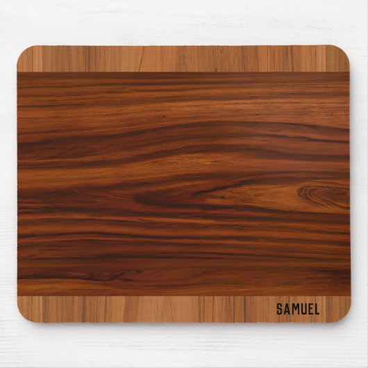 Monogramm aus dunkelbraunem Holz Mousepad (Vorne)