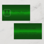 Monogramm aus Edelstahl, grün Visitenkarte (Vorne/Hinten)