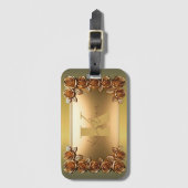 Monogramm aus Edelstahl und Bronze-Rose Gepäckanhänger (Vorderseite Vertikal)