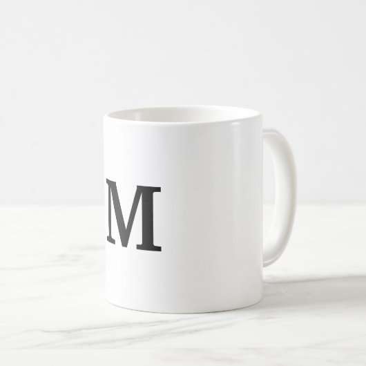 Monogramm aus einfachem Gold, personalisiert Kaffeetasse (VorderseiteRechts)