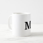 Monogramm aus einfachem Gold, personalisiert Kaffeetasse (Vorderseite Links)
