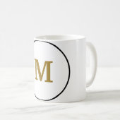 Monogramm aus einfachem Gold, personalisiert Kaffeetasse (VorderseiteRechts)
