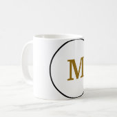 Monogramm aus einfachem Gold, personalisiert Kaffeetasse (Vorderseite Links)