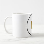Monogramm aus einfachem Gold, personalisiert Kaffeetasse (Links)