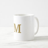 Monogramm aus einfachem Gold, personalisiert Kaffeetasse (VorderseiteRechts)