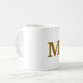 Monogramm aus einfachem Gold, personalisiert Kaffeetasse (Vorderseite Links)