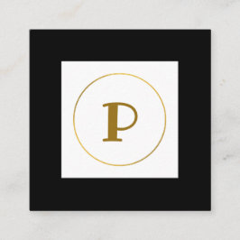 Monogramm aus einfachem Gold, personalisiert Quadratische Visitenkarte