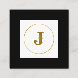 Monogramm aus einfachem Gold, personalisiert Quadratische Visitenkarte