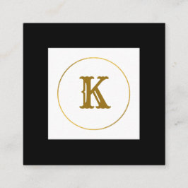 Monogramm aus einfachem Gold, personalisiert Quadratische Visitenkarte
