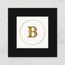 Monogramm aus einfachem Gold, personalisiert Quadratische Visitenkarte