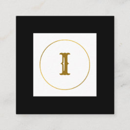 Monogramm aus einfachem Gold, personalisiert Quadratische Visitenkarte