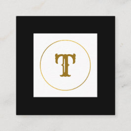 Monogramm aus einfachem Gold, personalisiert Quadratische Visitenkarte