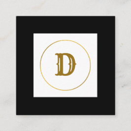 Monogramm aus einfachem Gold, personalisiert Quadratische Visitenkarte
