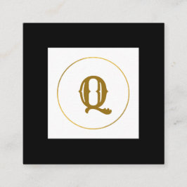 Monogramm aus einfachem Gold, personalisiert Quadratische Visitenkarte
