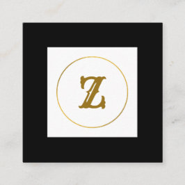 Monogramm aus einfachem Gold, personalisiert Quadratische Visitenkarte
