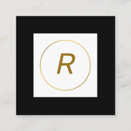 Monogramm aus einfachem Gold, personalisiert Quadratische Visitenkarte