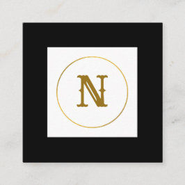 Monogramm aus einfachem Gold, personalisiert Quadratische Visitenkarte