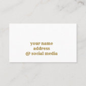 Monogramm aus einfachem Gold, personalisiert Visitenkarte (Rückseite)