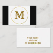 Monogramm aus einfachem Gold, personalisiert Visitenkarte (Vorne/Hinten)