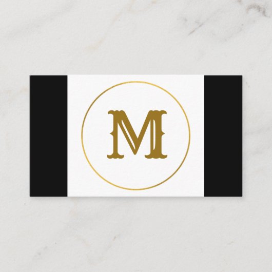 Monogramm aus einfachem Gold, personalisiert Visitenkarte (Vorderseite)
